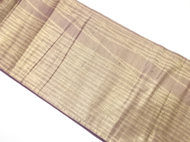 JAPANESE KIMONO / ANTIQUE FUKURO OBI / SILK / WOVEN BAMBOO STRIPE